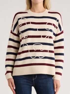 Parker Embroidered Striped Sweater
